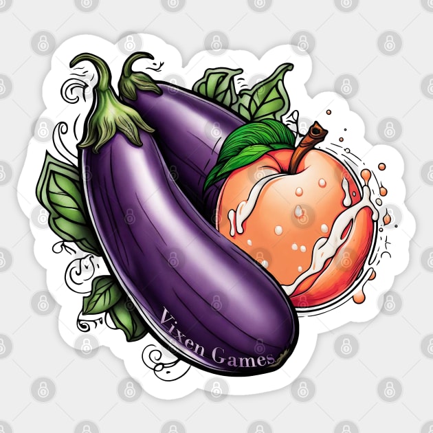 Peach and eggplants Sticker by Vixen Games